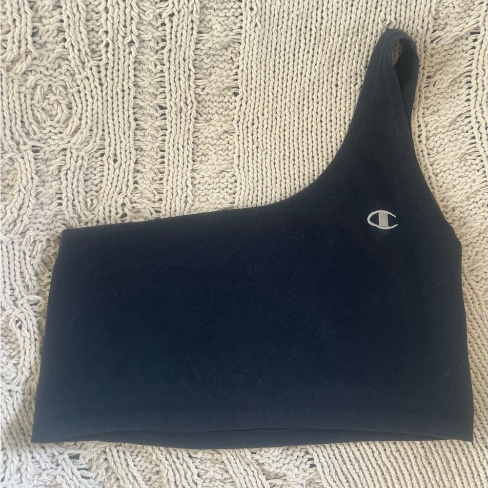 CHAMPION vintage navy blue one shoulder top